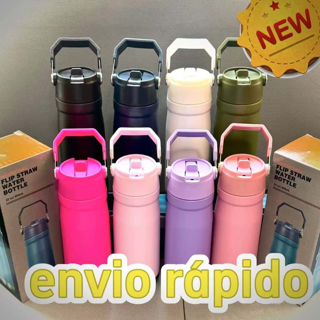 Garrafa térmica 550ML/650ML de aço inoxidável de alta qualidade  com alça canudo, imagem 1 de 1