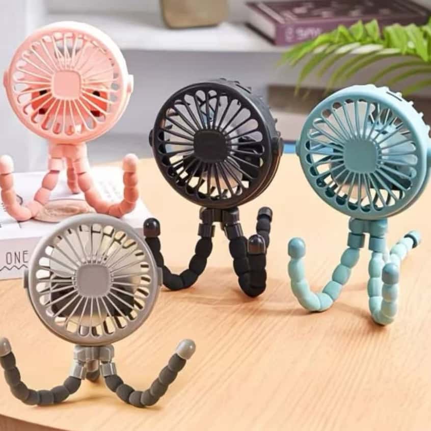 Ventilador Para Carrinho De Bebê - USB, 3 Velocidades, Garra 360° Ajustável, imagem 1 de 1