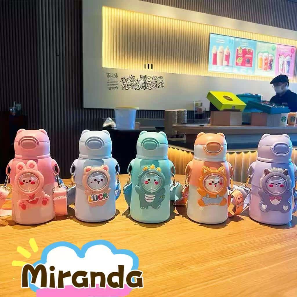Garrafa térmica infantil  com canudo e alça 500/520ml Copo em aço inox --1330, imagem 1 de 1