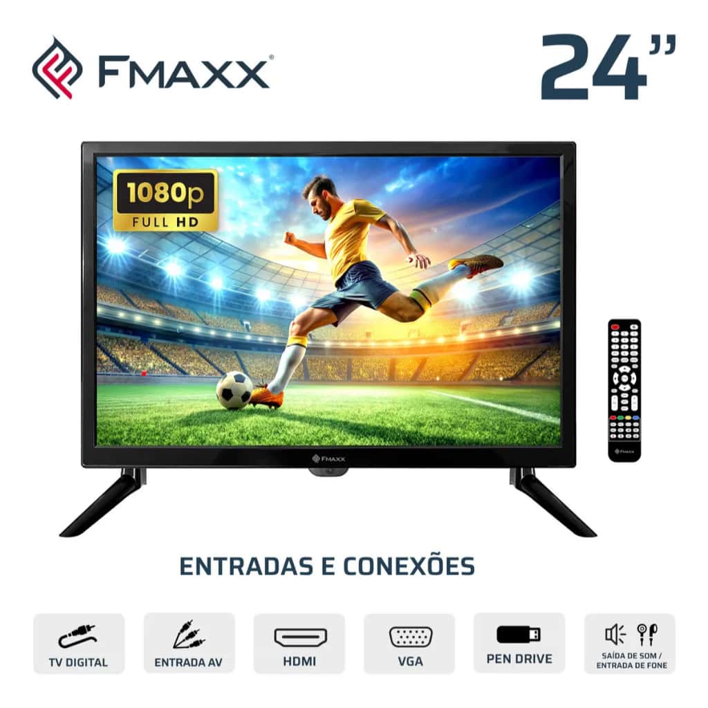 monitor Fmaxx Ft24 Led Fullhd Cor Preto, imagem 1 de 1