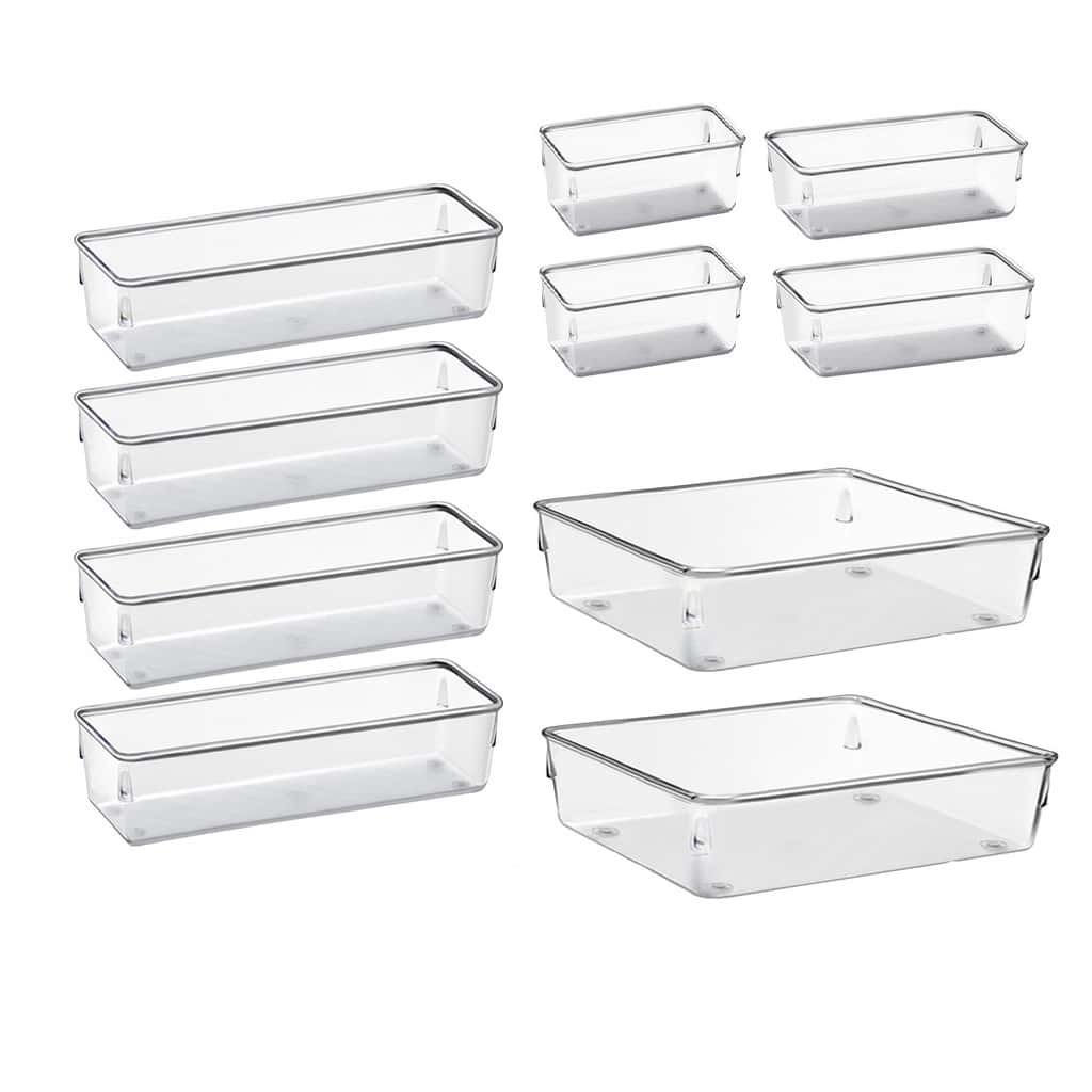 Kit 10 Organizador Multiuso Modular Gavetas Acrilico Cristal Rebirth, imagem 1 de 1
