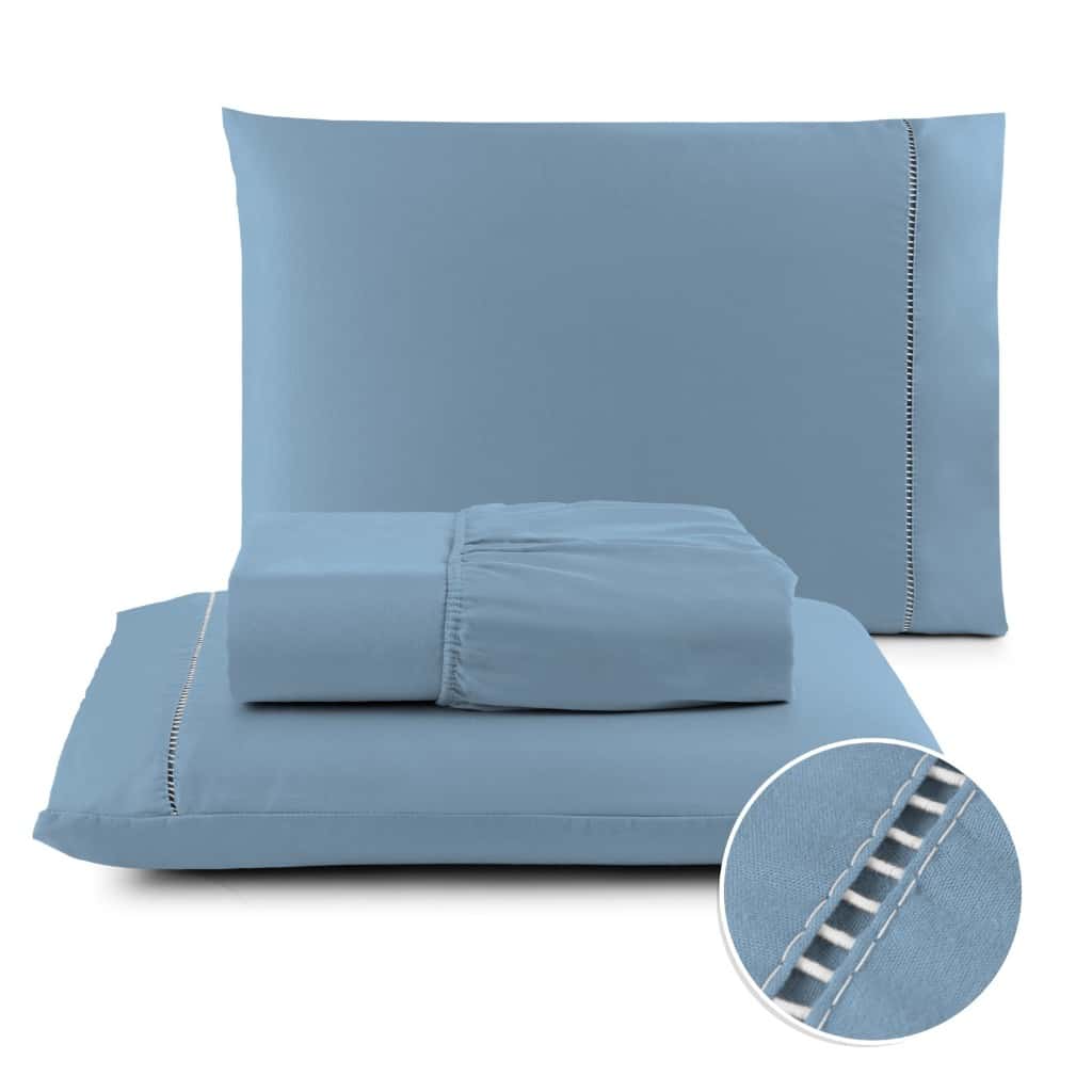 Kit Lencol Jogo De Cama Berço/Solteiro /Casal/Queen/King 400 Fios Micropercal com Ponto Palito, imagem 1 de 1