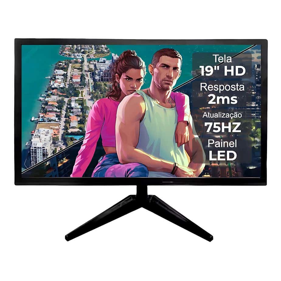 Monitor 19" De alta qualidade Taxa de 5ms 75 Hertz VGA+HDMI Nota fiscal, imagem 1 de 1
