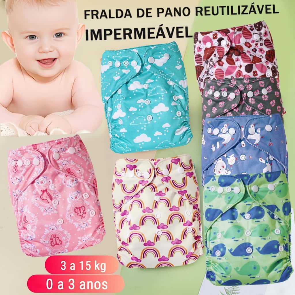 Fralda Ecológica de Natação Infantil Reutilizável Ajustável Para Bebês Impermeável Conforto, imagem 1 de 1