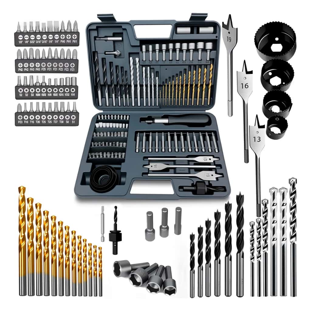 Kit Jogo Ferramentas 111 pcs Brocas Bits Pontas Soquete Maleta Portátil Para Reparo e Bricolagem, imagem 1 de 1