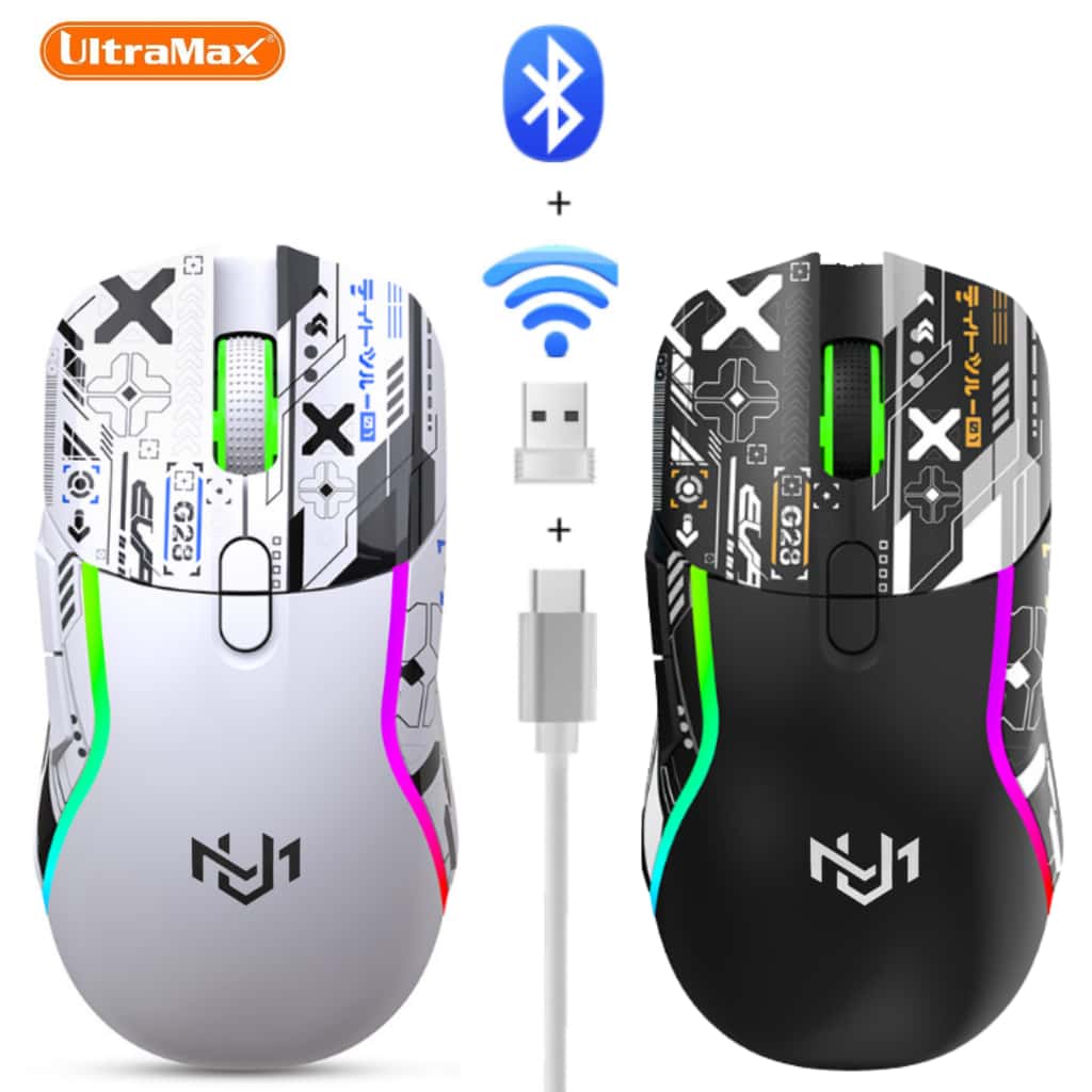 Mouse Gamer Sem Fio 2.4GHz + Bluetooth 5.0 RGB Recarregável, imagem 1 de 1