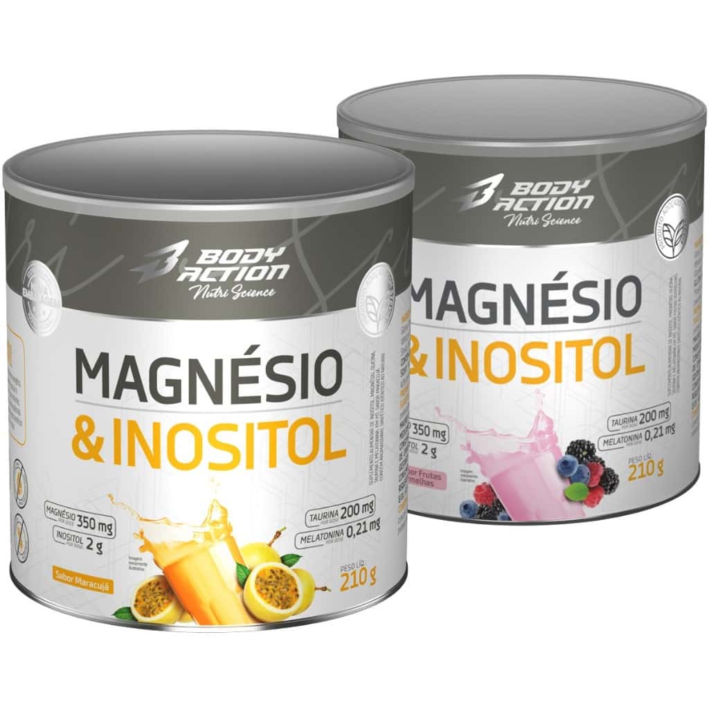 Kit 2x Magnésio & Inositol Com Melatonina 210g Bodyaction, imagem 1 de 1