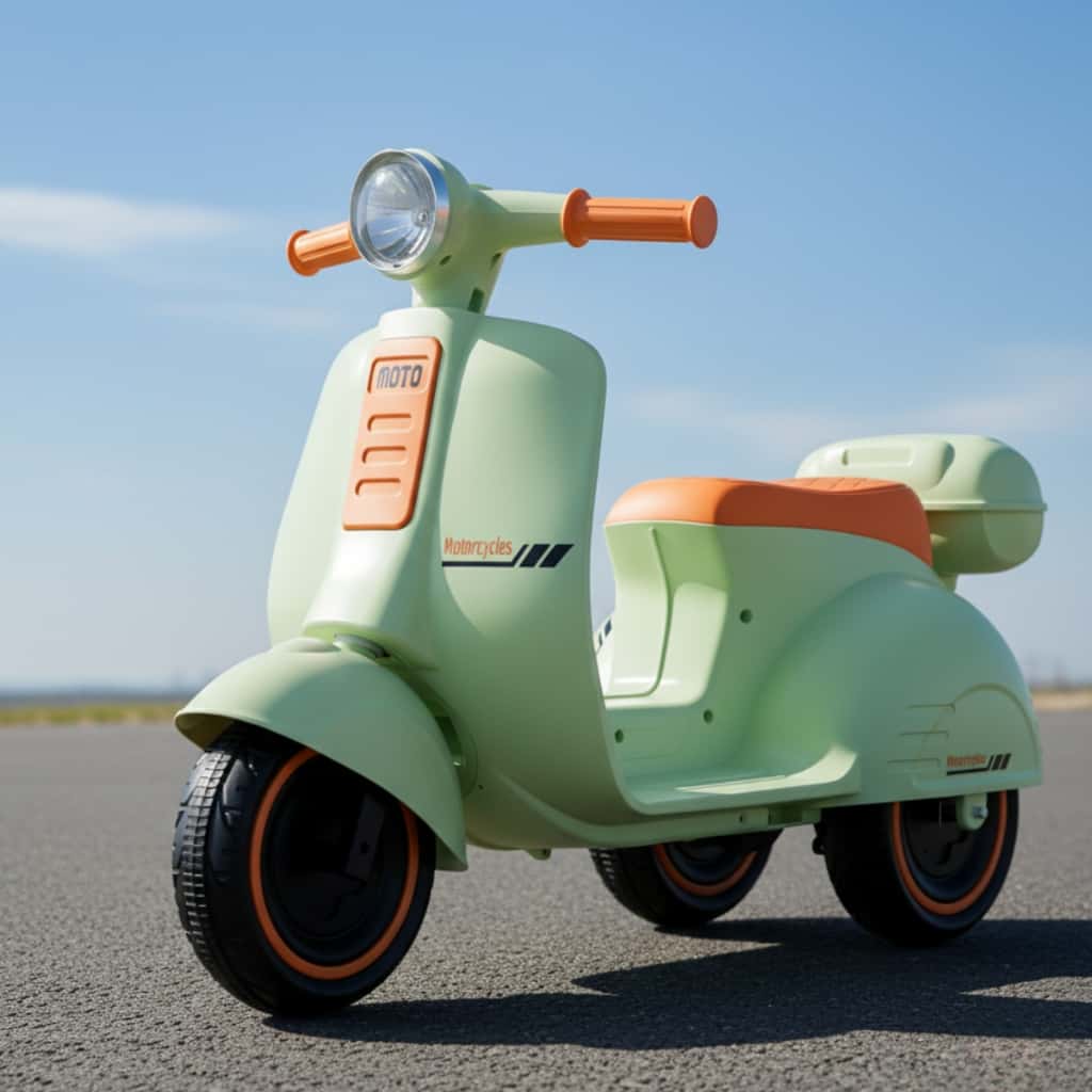 Mini Moto Elétrica Infantil 6V Scooter Retrô com Luz e Som Brinq Kids, imagem 1 de 1