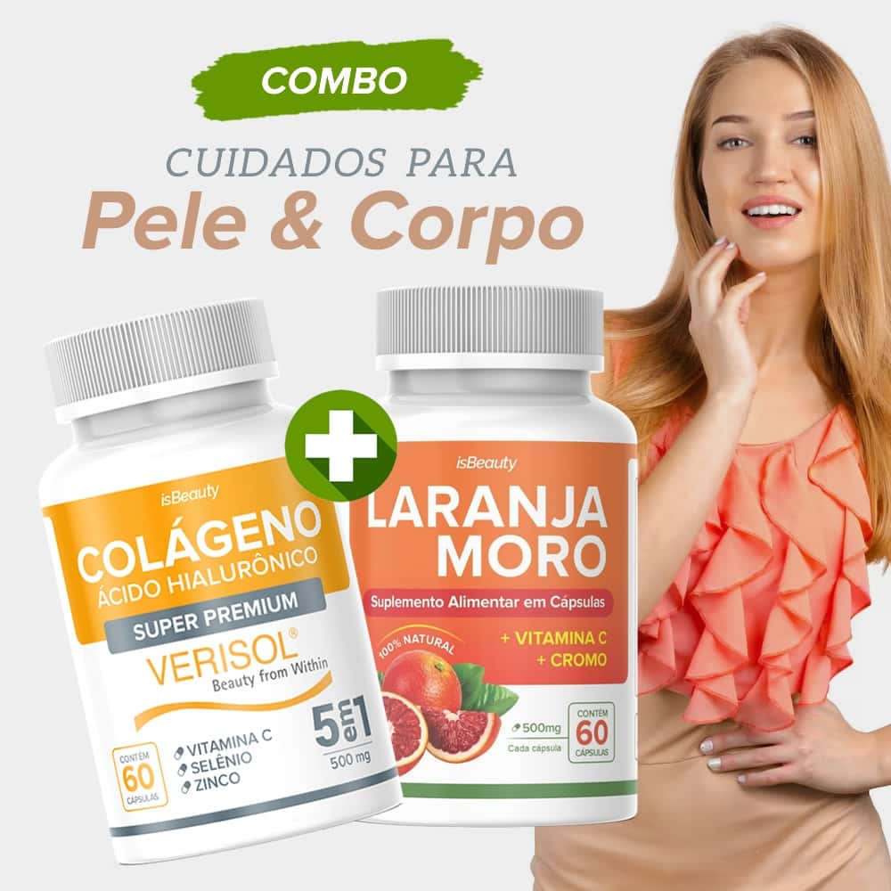 Kit Beleza Colágeno Verisol + Laranja M - Ácido Hialurônico - Vitamina C - Envio Imediato, imagem 1 de 1