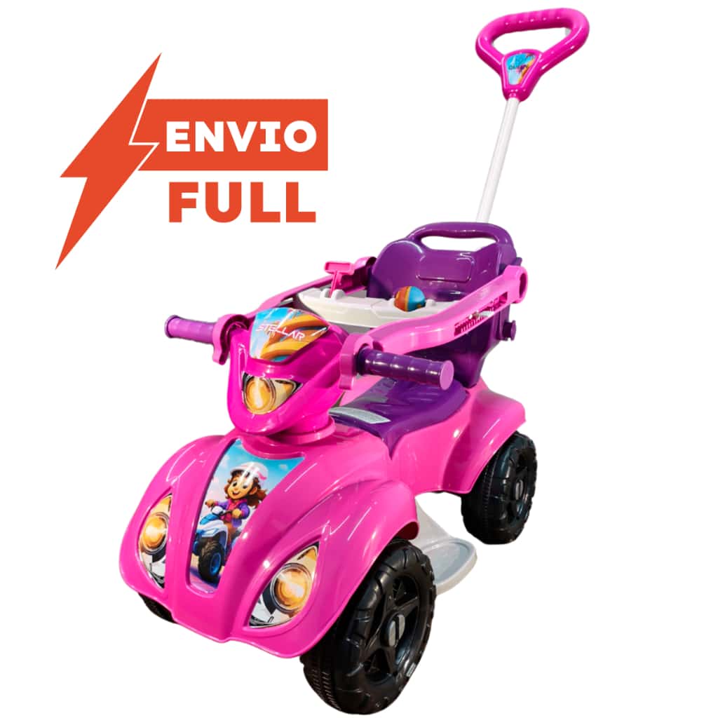 Quadriciclo Stellar Rosa 1-3 Anos Até 30kg - Carrinho Passeio Menina - Ajustável Até 1mt de Altura, imagem 1 de 1
