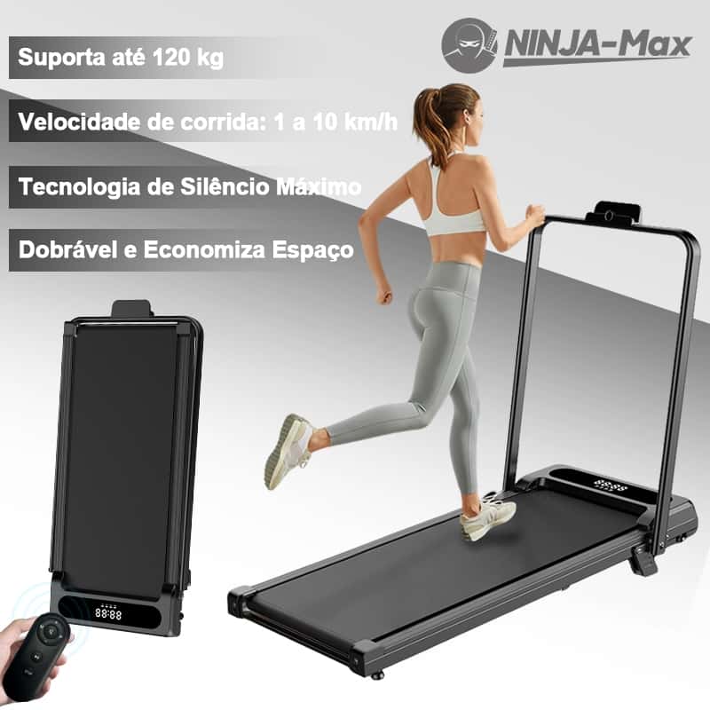 NINJA-Max Esteira Elétrica Ergométrica Dobrável 10km/h - MOTOR 2.0HP SILENCIOSO - 127 220V Home Fitness, imagem 1 de 1