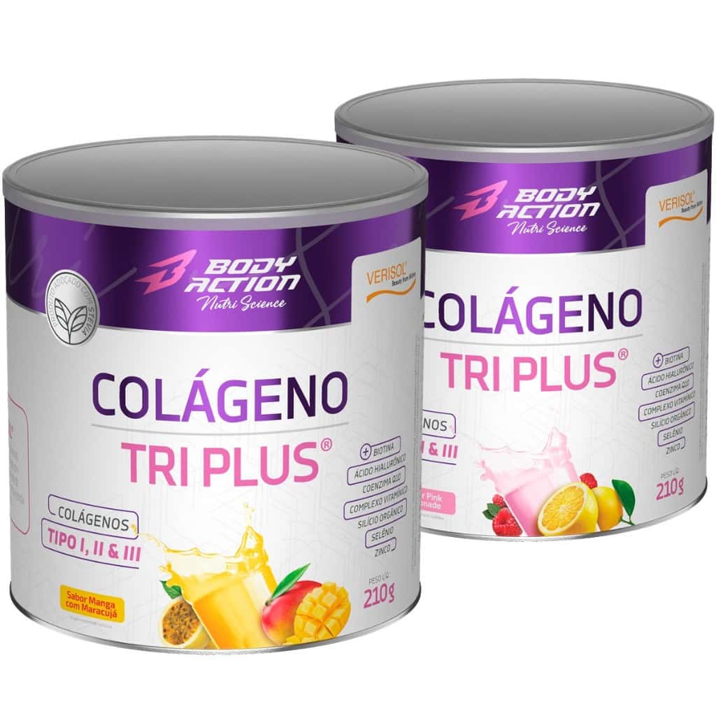 Kit 2x Colágeno Verisol Tri Plus Tipo 1, Tipo 2 e Tipo 3 - 210g Bodyaction, imagem 1 de 1