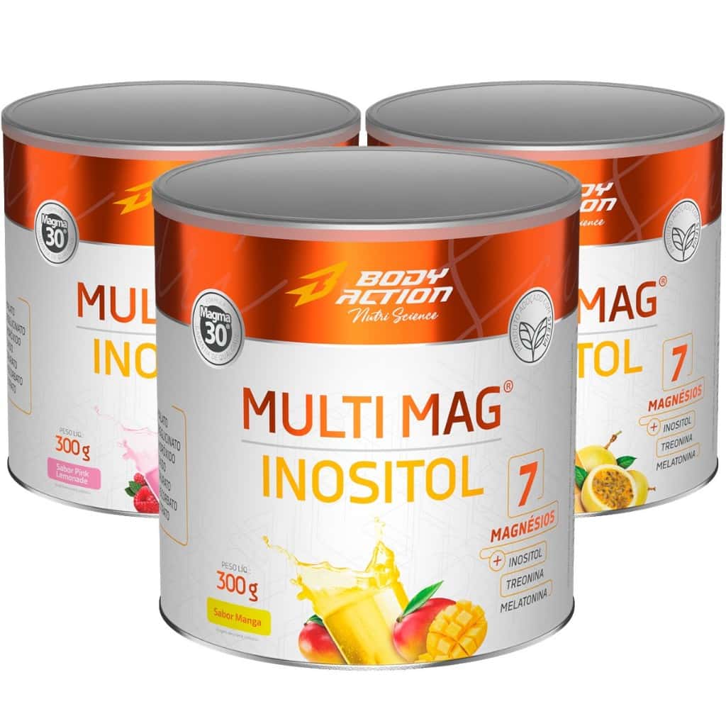 Kit 3x Multi Mag Inositol 7x Magnésios 300g Bodyaction, imagem 1 de 1