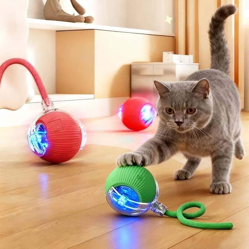Bola Brinquedos De Rolamento Automático Cauda Do Falso Recarregável Bola Inteligente Gato Interativo, imagem 1 de 1