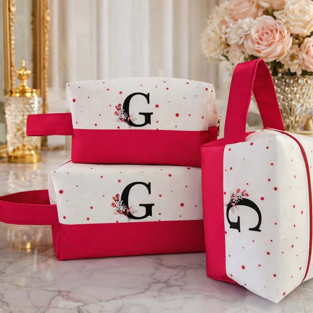 1unid Necesser Organizador de Mala Maquiagem Necessaire Com Inicial Personalizado Bolsinha com Inicial, imagem 1 de 1