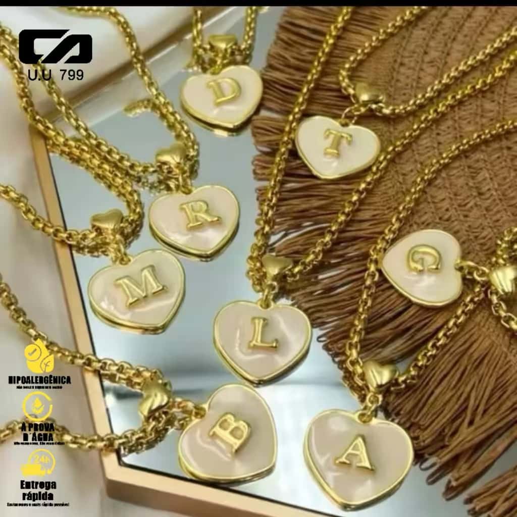 Brilhe com Estilo: Colar Feminino Banhado a Ouro 18k e Pingente AZ Personalizado, imagem 1 de 1