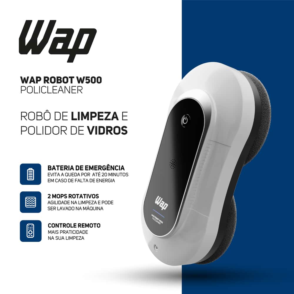 Robô Limpa Vidros WAP Robot W500 Policleaner Bivolt, imagem 1 de 1