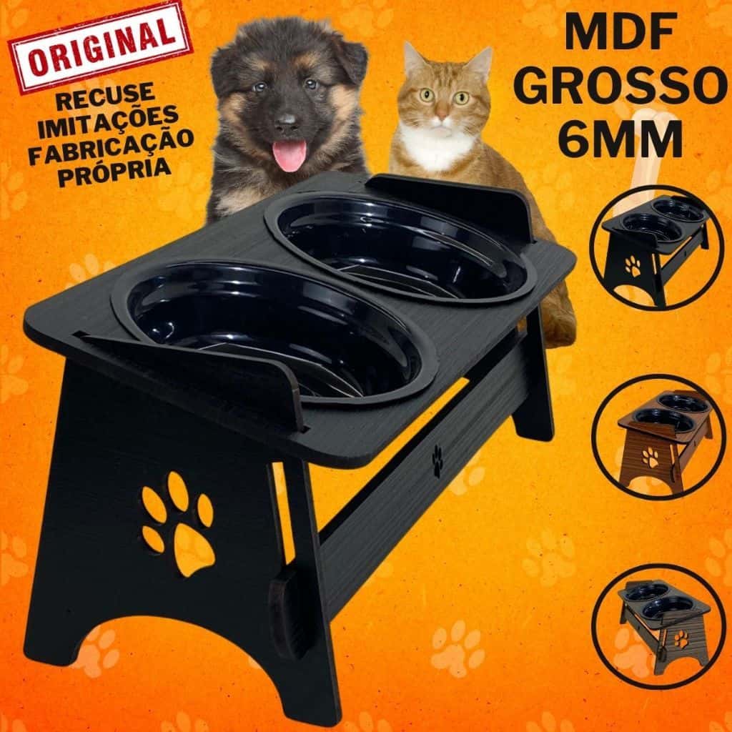 Comedouro Bebedouro Pet Elevado Para Gato e Cachorro Com TAMPAS, imagem 1 de 1