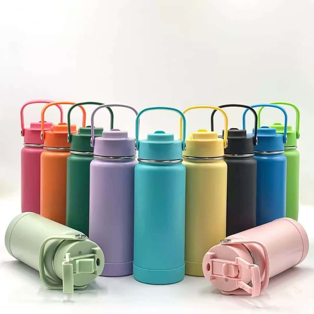 Garrafa térmica inox 350/600/800ml com capa de silicone e design prático, imagem 1 de 1