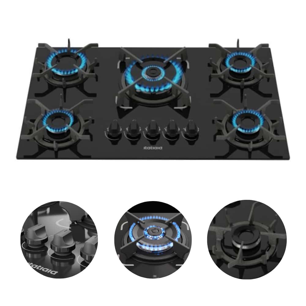 Fogão Cooktop 5 Bocas Itatiaia Tripla Chama Trempe Ferro Fundido Itacook Premium, imagem 1 de 1