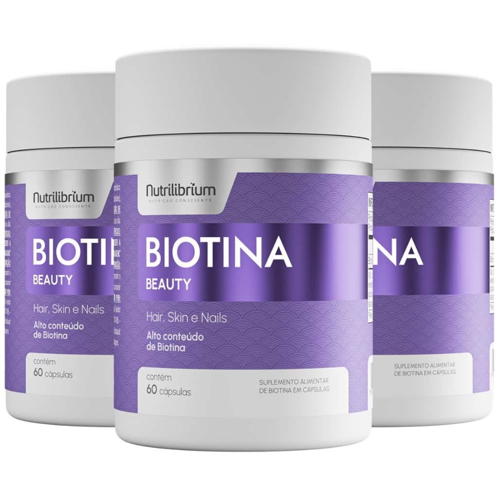 Kit 3x Biotina Beauty Premium Cabelos Pele Unhas - 180 Caps Nutrilibrium, imagem 1 de 1