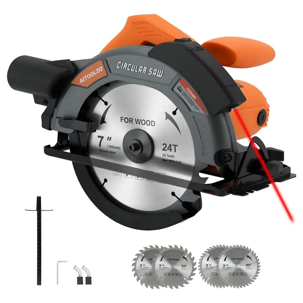 Serra Circular Elétrica 1650w 185mmCom Guia Laser e Saída de Exaustão Aitoolzo Laranja, imagem 1 de 1