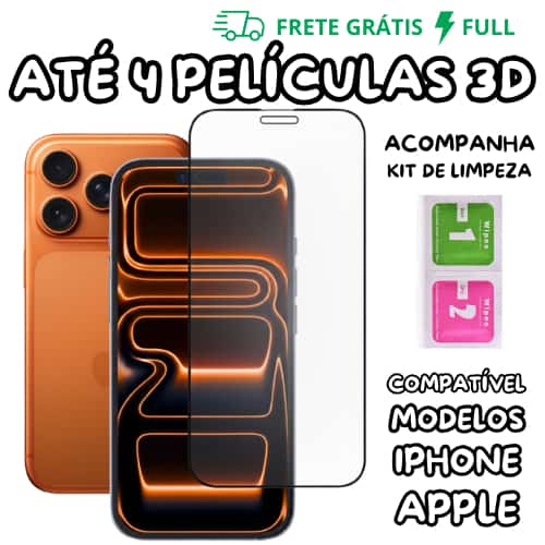 4 OU 2 PELÍCULAS DE VIDRO 3D PARA IPHONE TODOS MODELOS PARA IOS 7 8 XS XR 11 12 13 14 15 16 17 MAX, imagem 1 de 1