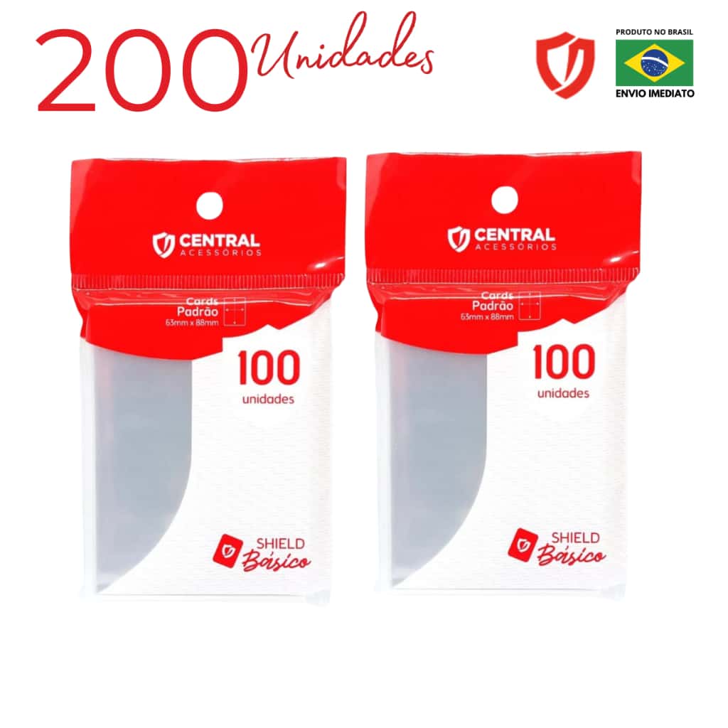 Sleeve Central Shields Básico 63mm x 88mm 100 Protetor de Carta Transparente Tamanho Padrão Pokemon Magic TCG, imagem 1 de 1