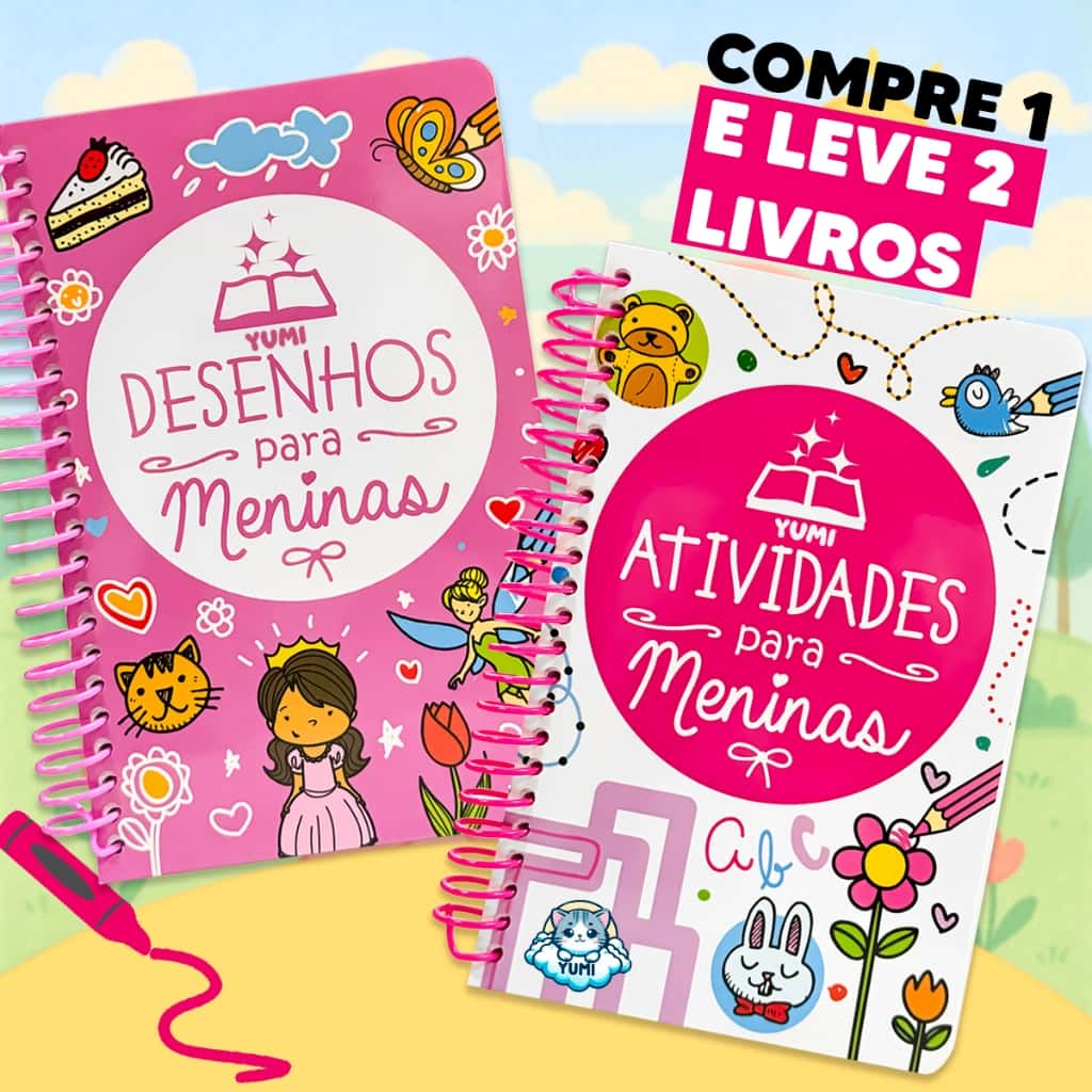Kit 2 Livros Desenhos e Atividades Para Meninas Livro De Pintura Desenhos Para Colorir Rosa, imagem 1 de 1