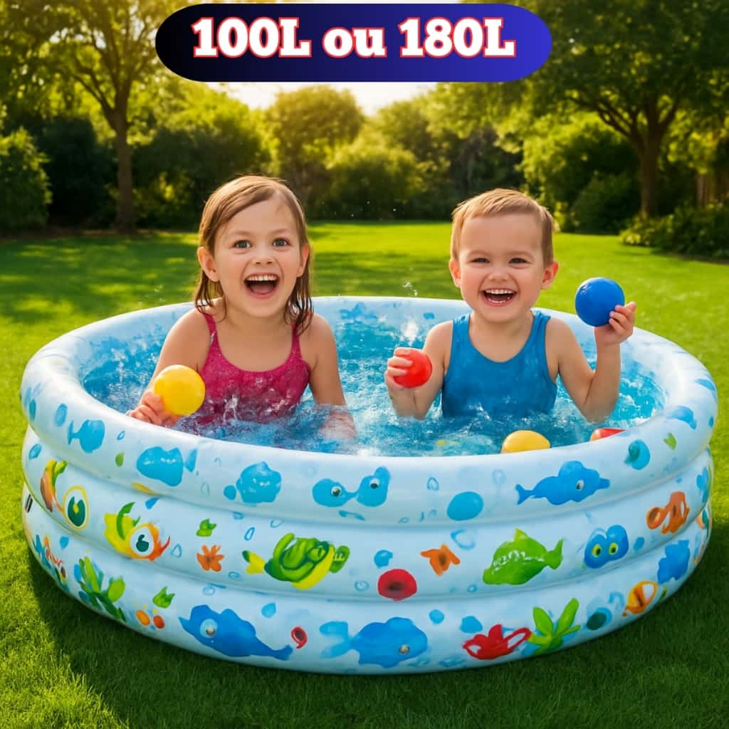 Piscina infantil inflável redonda criança 100 ou 180 litros para agua e bolinhas, imagem 1 de 1
