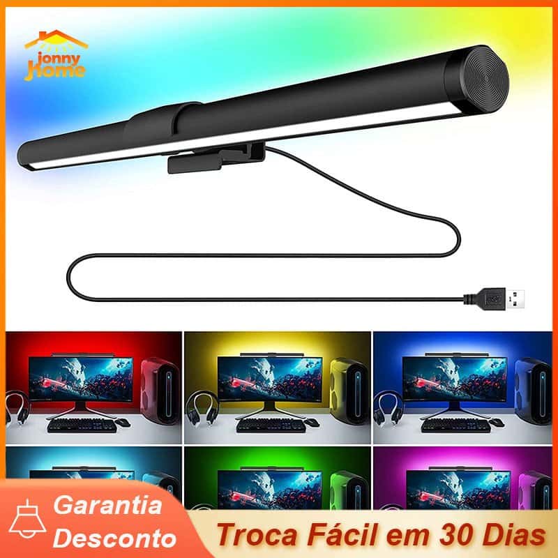 Barra De Luminária Led Rgb Para Monitor Computador Tela Regulavel Com Fundo De Toque, imagem 1 de 1