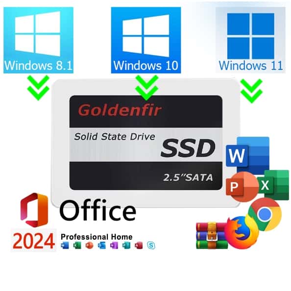 SSD 128GB 256GB 480GB 512GB 1TB  Original Com Windows e Office, imagem 1 de 1