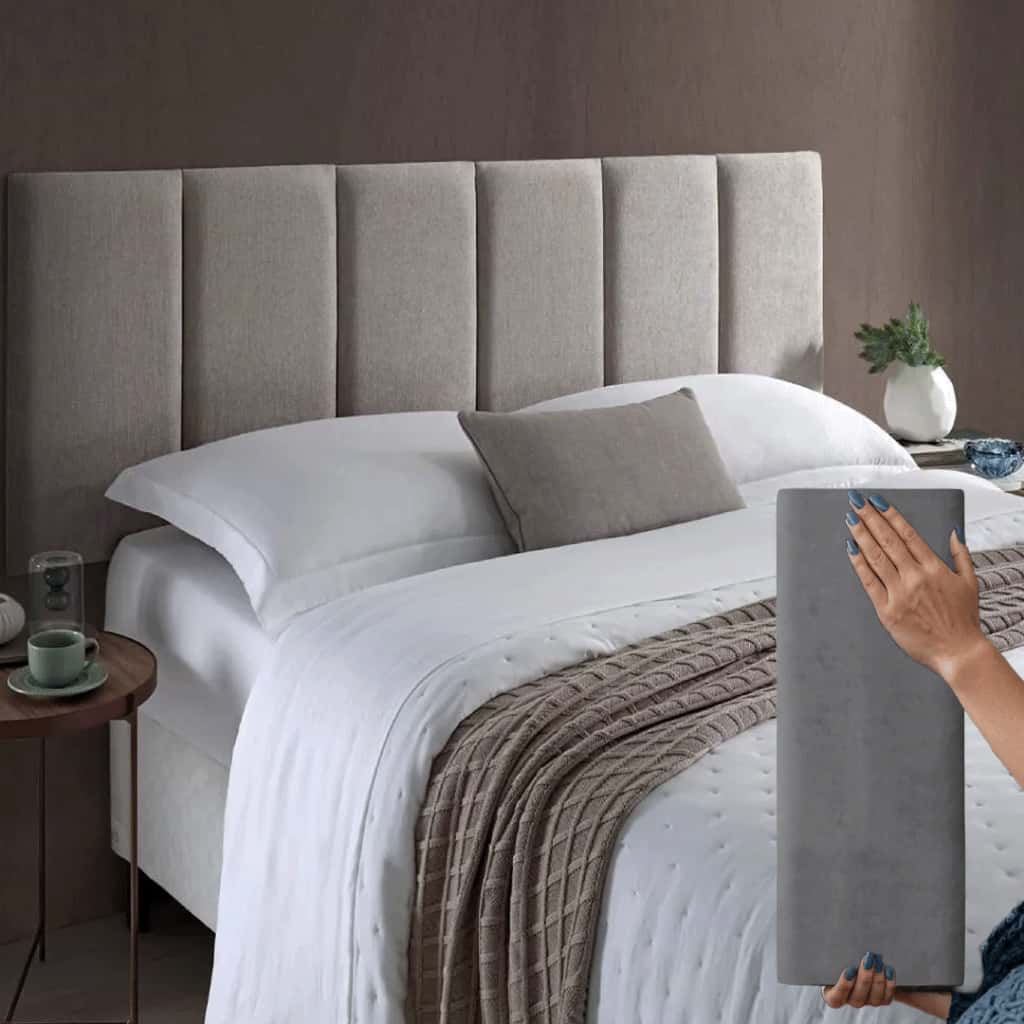 Cabeceira Estofada Modular Suede Kit Até 15 Placas 40x20cm Luxo Conforto Quarto Solteiro Casal Queen King Cabeceiras L, imagem 1 de 1