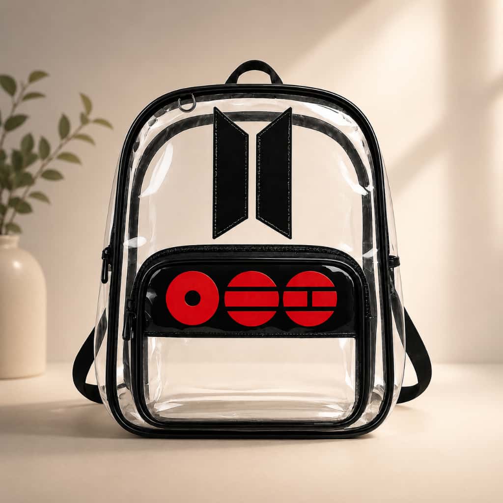 Mochila Transparente BTS Premium PVC Impermeável | Ideal para Shows, Estádio, Faculdade e Passeios, imagem 1 de 1