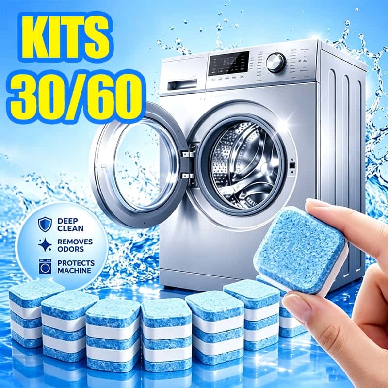 Kit Limpador de Máquina de Lavar Roupa Efervescente, Pastilha Sólida para Limpeza Completa, imagem 1 de 1