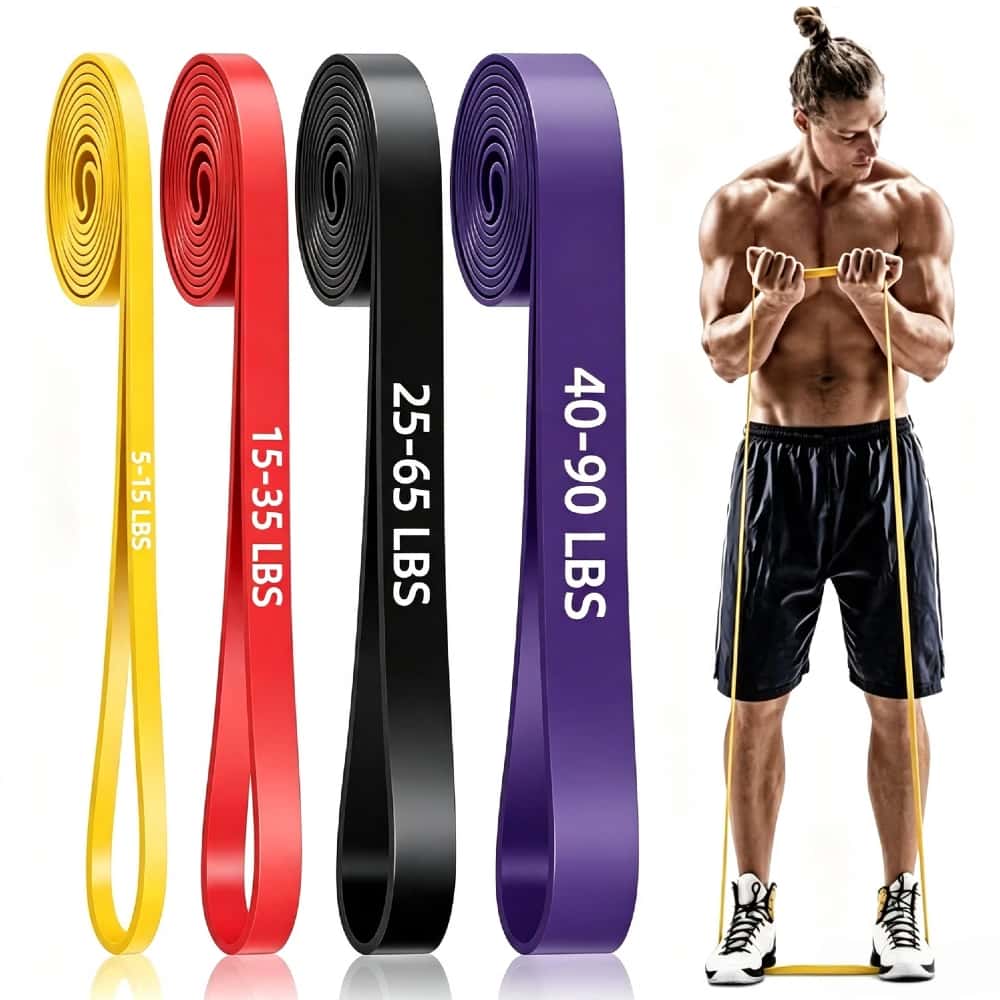 Kit 4 Faixas Elásticas Resistência Super Band Borracha Natural, Extra Forte para Treino Crossfit e Fitness, imagem 1 de 1