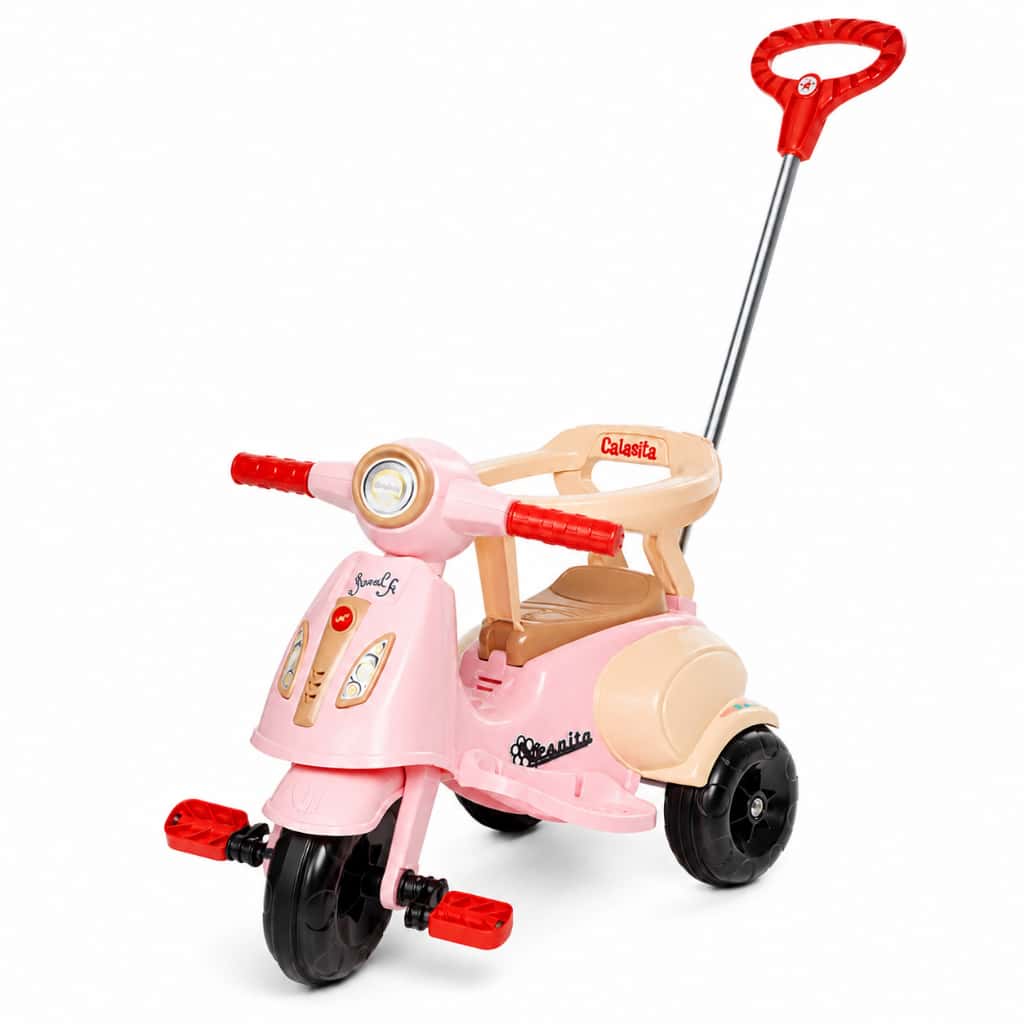 Carrinho De Passeio Triciclo Vespita Avespa Motoca Com Pedal Apoio de Pé e Haste Empurrador Infantil, imagem 1 de 1