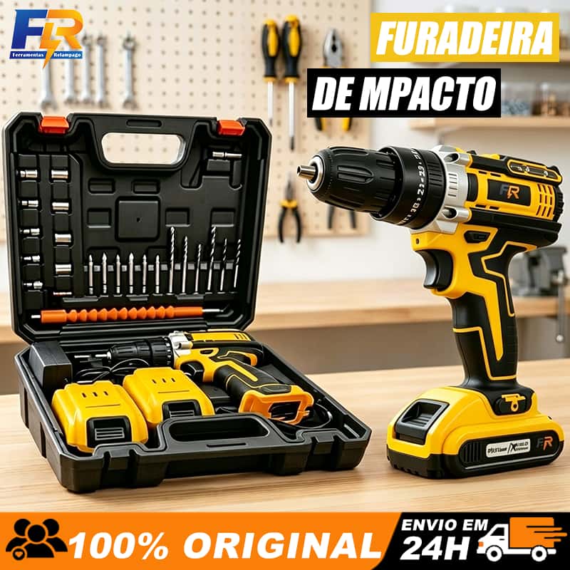 Furadeira Parafusadeira De Impacto Sem Fio 48V 3 Funções Kit Completo Com Acessórios Profissionais, imagem 1 de 1