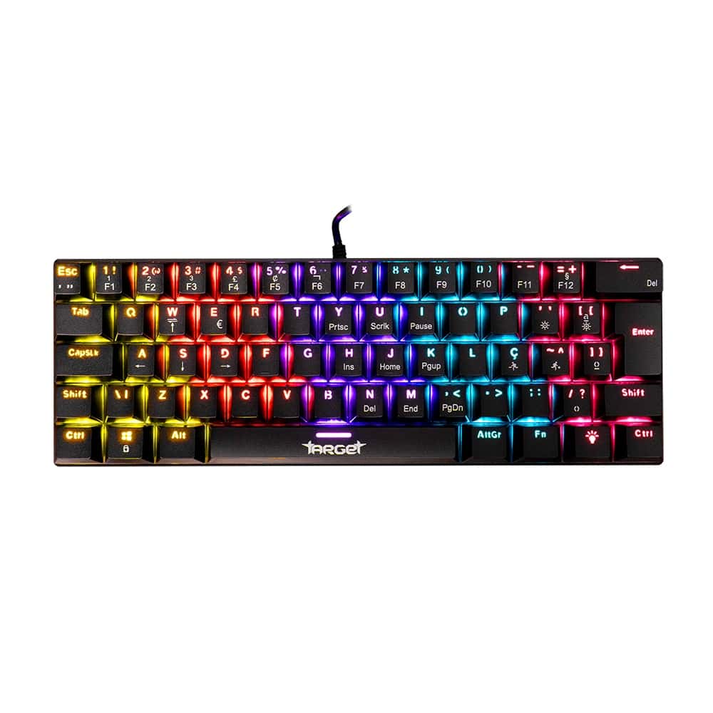 Teclado Mecanico TGT Sherman V3 C1, Rainbow, ABNT2, Switch Marrom, Preto, TGT-SHRC-BR01, imagem 1 de 1