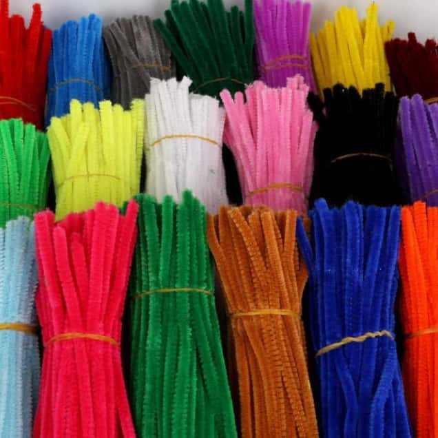 100 Hastes de Chenille Limpador de Cachimbo 30cm Fios Flexíveis Pelúcia para Artesanato DIY, imagem 1 de 1