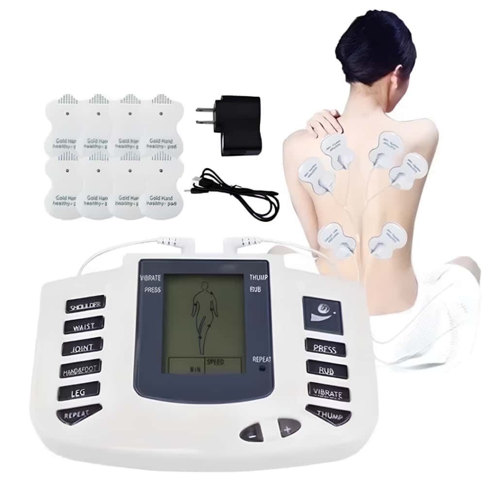 Massageador Corporal Elétrico LCD Kit com Eletrodos 8 Níveis de Intensidade para Tensão Muscular, imagem 1 de 1