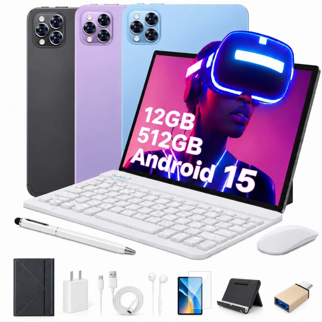 Tablet 5G Android 15 11.6 Polegadas 12GB RAM 512GB ROM Com Teclado Mouse Caneta Tablet Profissional Completo, imagem 1 de 1