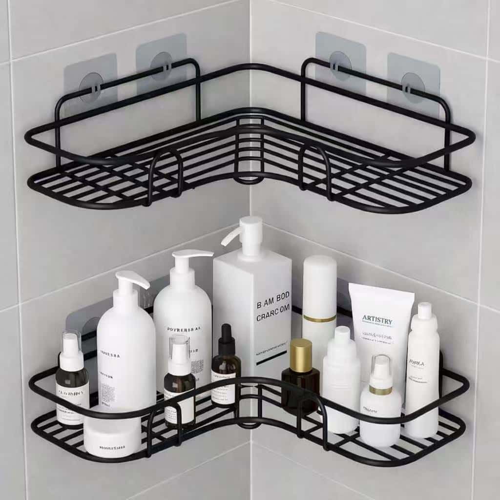 Prateleira para Banheiro de Metal Adesiva sem Furo, Rack de Parede Porta Shampoo e Sabonete, Organizador Box 1 a 4 Pçs, imagem 1 de 1