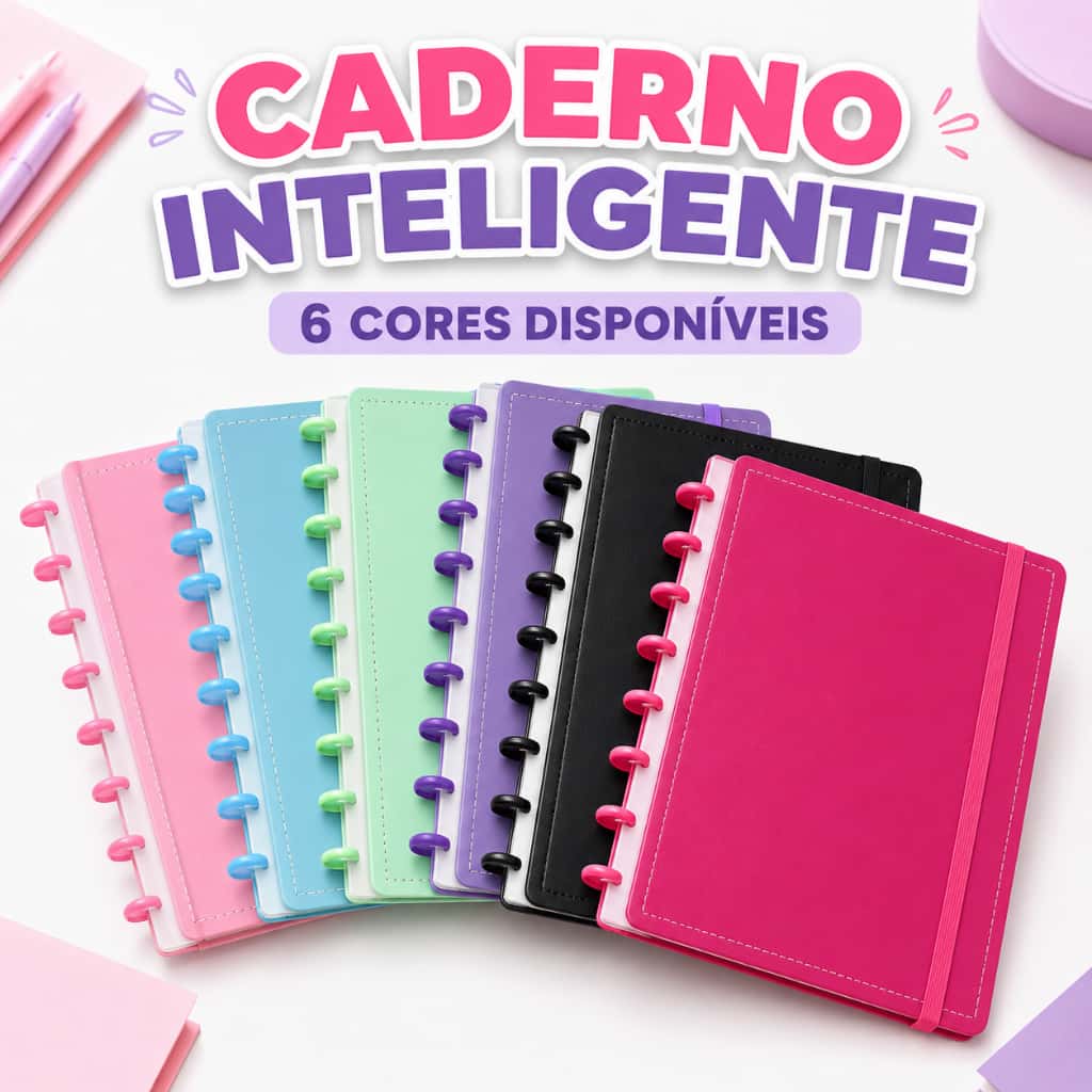 Caderno Inteligente A5 ou B5 80 Folhas Capa Dura Reposicionável Escolar, imagem 1 de 1