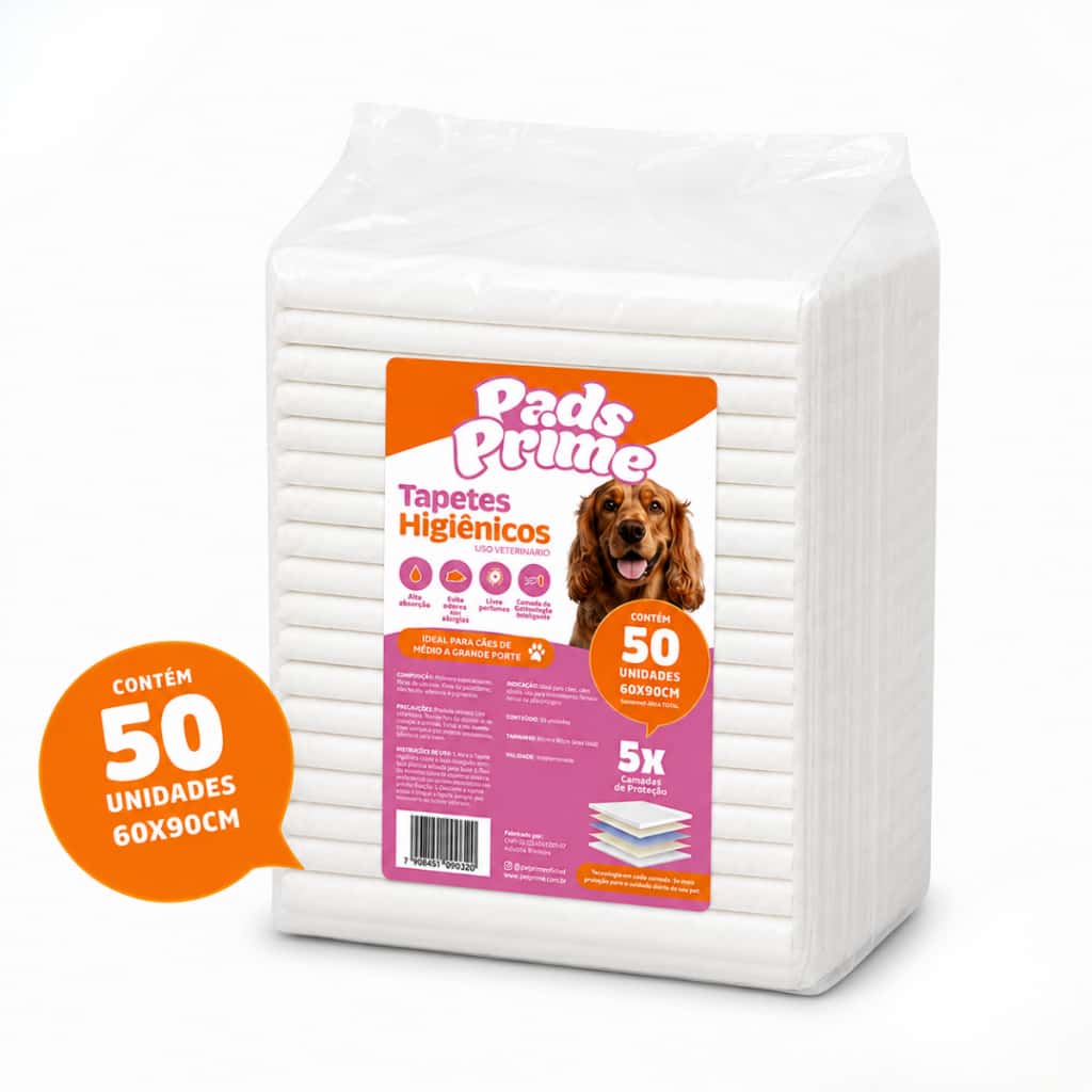 Tapete Higiênico para Cães 80x60cm 50 ou 100 Unidades Pads Prime, imagem 1 de 1