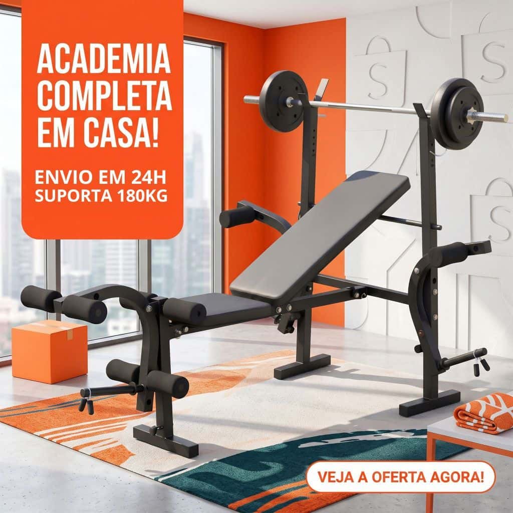 Banco De Supino Aparelho de Musculação Academia Em Casa Ginástica Estação de Treino, imagem 1 de 1