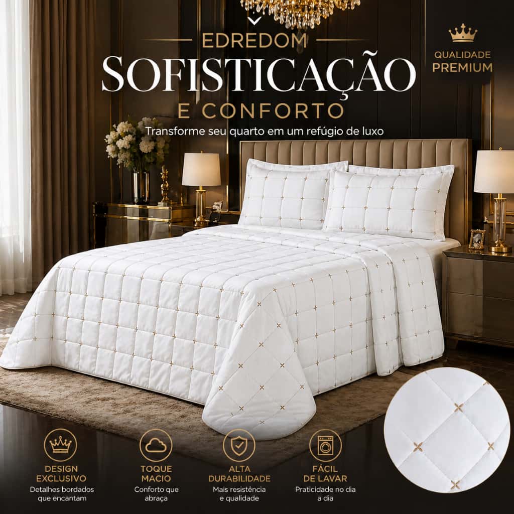 Colcha Cobre Leito Luxo Edredom Micropercal 400 Fios Ultra Macio, imagem 1 de 1