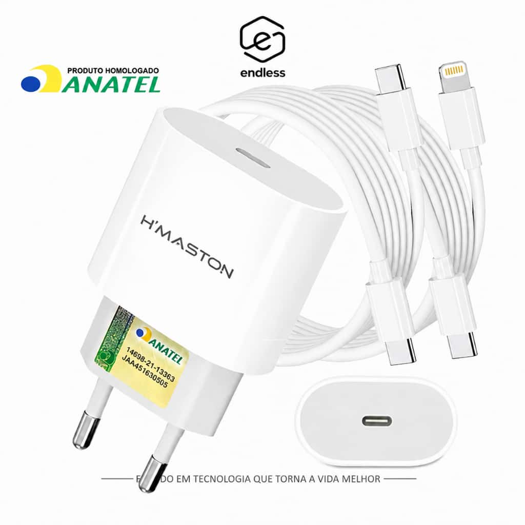 Carregador de Carregamento Turbo 30w Fonte 3A Torre Carregar Celular Tipo-C com Cabo Lightning(ios), imagem 1 de 1