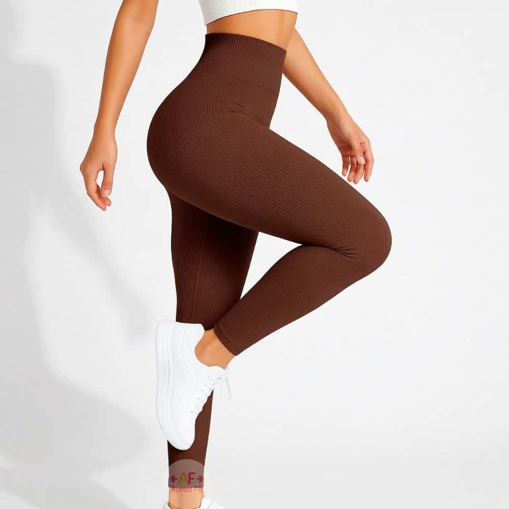 Calça Legging Canelada Premium de Cintura Alta Sem Costura Academia Feminina Elástica e Fitness, imagem 1 de 1