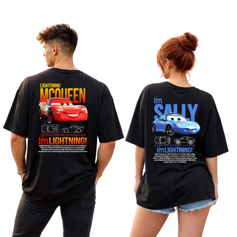 Kit 2 Camisetas Conjuntos De Casal streetwear COUPLE MCQUEEN e SALLY, imagem 1 de 1